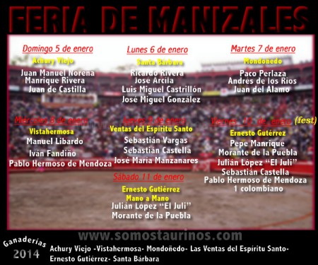 LISTOS LOS CARTELES PARA MANIZALES 2.014